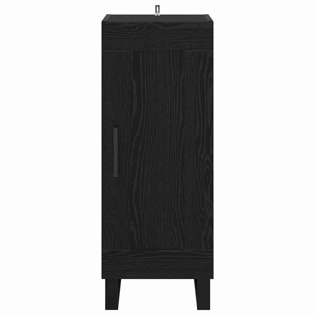 Dressoir Zwart Eiken 34,5 x 34 x 90 cm Gemonteerd hout en ijzer