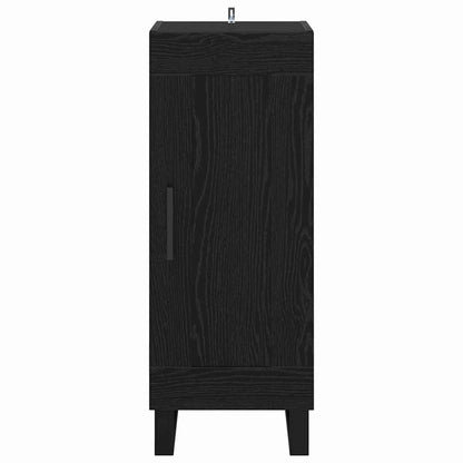 Dressoir Zwart Eiken 34,5 x 34 x 90 cm Gemonteerd hout en ijzer