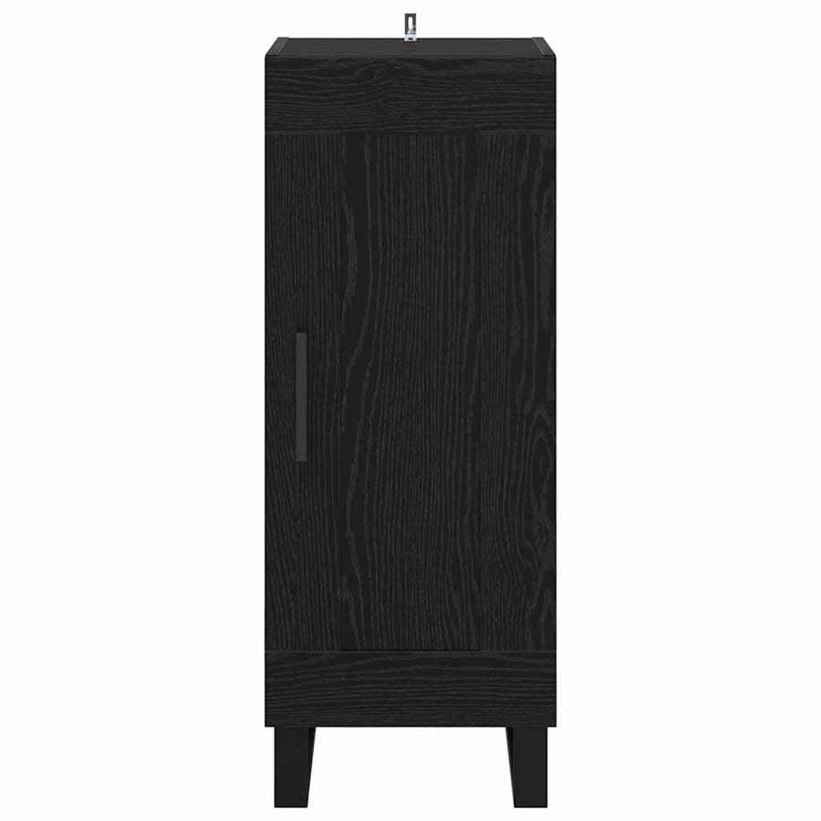 Dressoir Zwart Eiken 34,5 x 34 x 90 cm Gemonteerd hout en ijzer