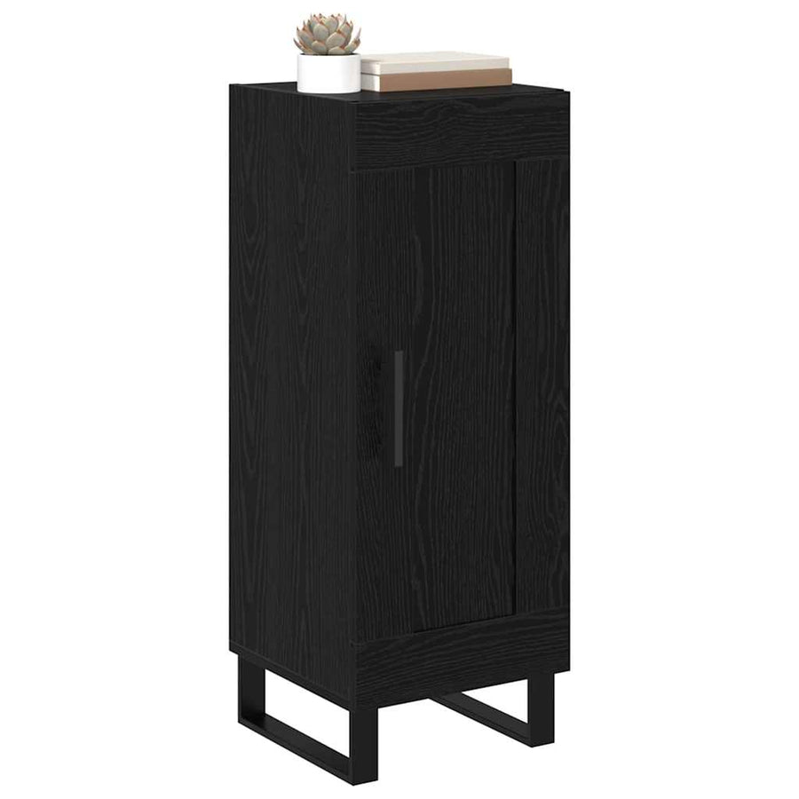 Dressoir Zwart Eiken 34,5 x 34 x 90 cm Gemonteerd hout en ijzer