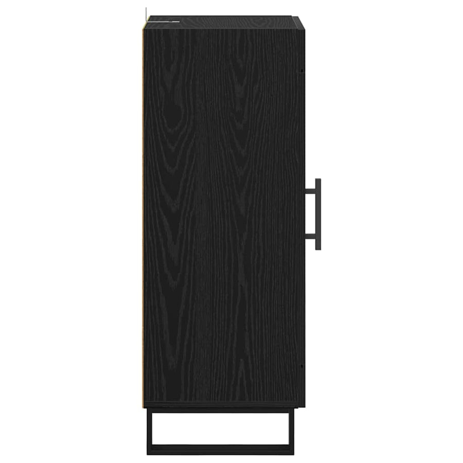 Dressoir Zwart Eiken 34,5 x 34 x 90 cm Gemonteerd hout en ijzer