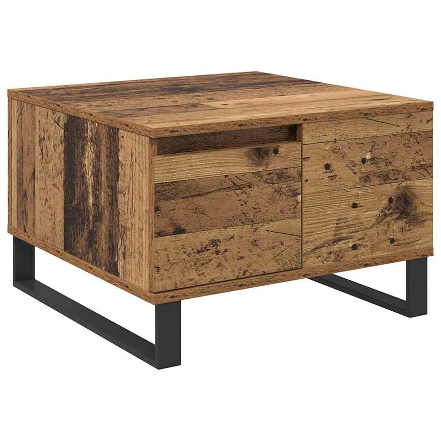 Salontafel met lade Oud hout 55 x 55 x 36,5 cm Bewerkt hout