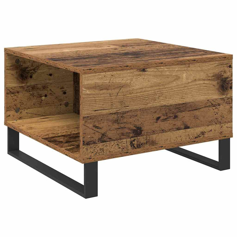 Salontafel met lade Oud hout 55 x 55 x 36,5 cm Bewerkt hout