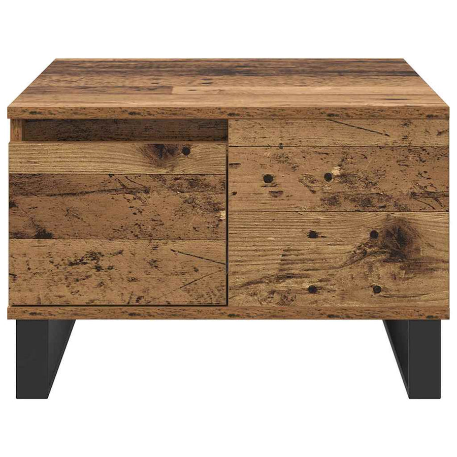 Salontafel met lade Oud hout 55 x 55 x 36,5 cm Bewerkt hout