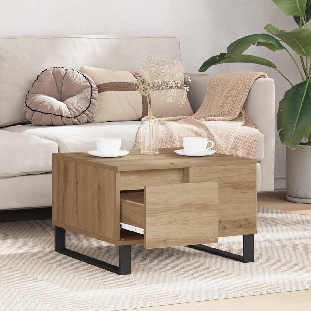 Salontafel Artisan Eiken 55 x 55 x 36,5 cm Bewerkt hout