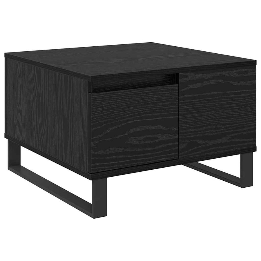 Salontafel met lade Zwart eiken 55 x 55 x 36,5 cm Bewerkt hout