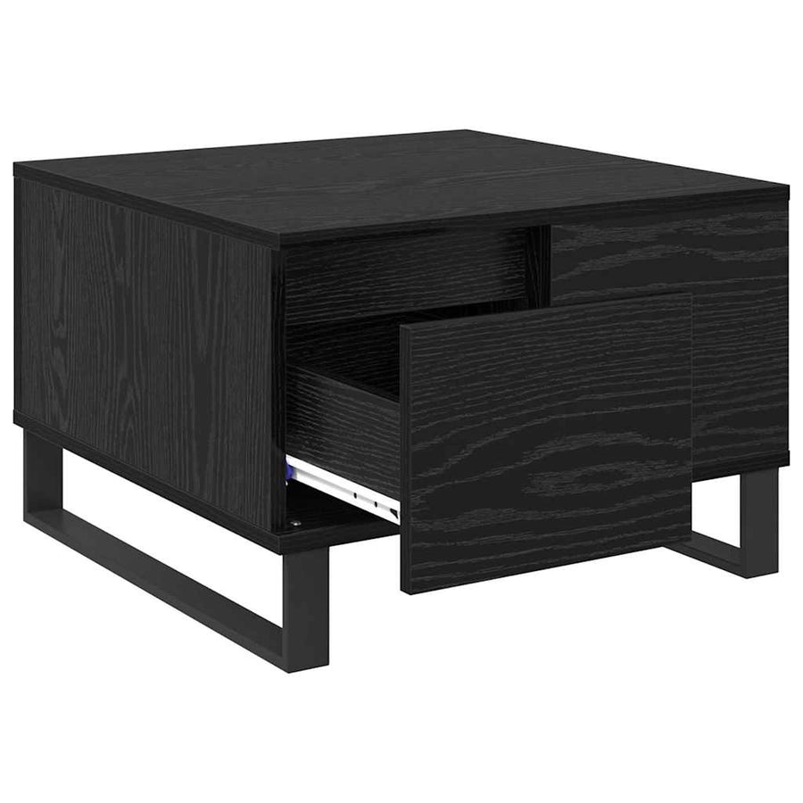 Salontafel met lade Zwart eiken 55 x 55 x 36,5 cm Bewerkt hout