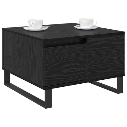 Salontafel met lade Zwart eiken 55 x 55 x 36,5 cm Bewerkt hout