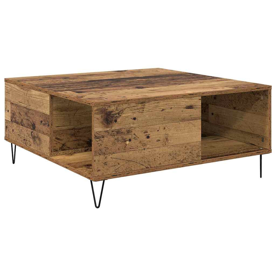 Salontafel Oud Hout 80 x 80 x 36,5 cm Bewerkt hout