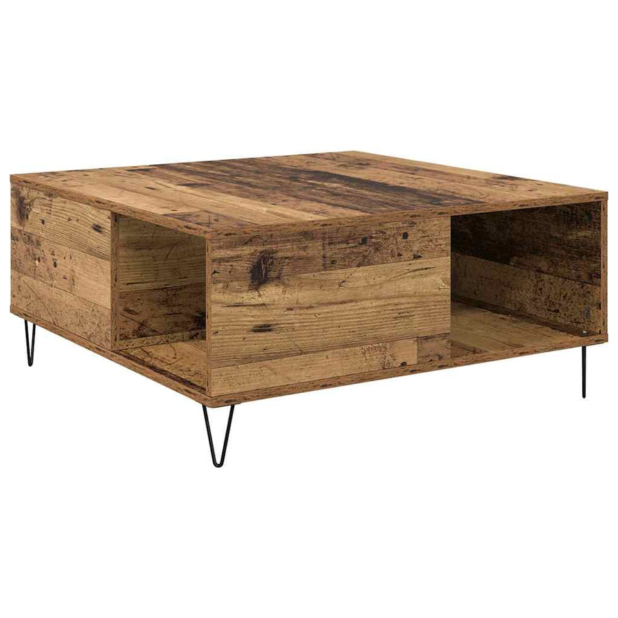 Salontafel Oud Hout 80 x 80 x 36,5 cm Bewerkt hout