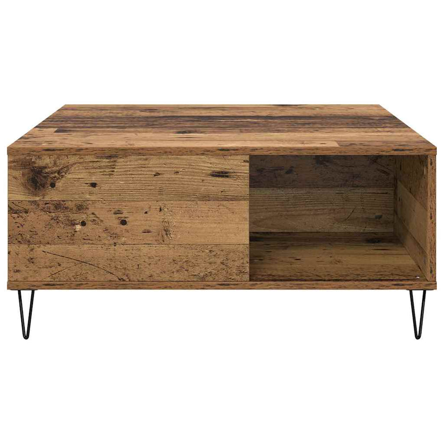 Salontafel Oud Hout 80 x 80 x 36,5 cm Bewerkt hout