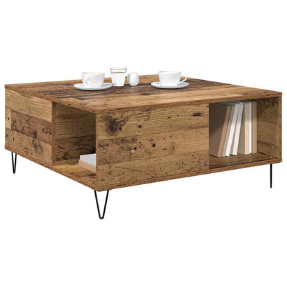 Salontafel Oud Hout 80 x 80 x 36,5 cm Bewerkt hout