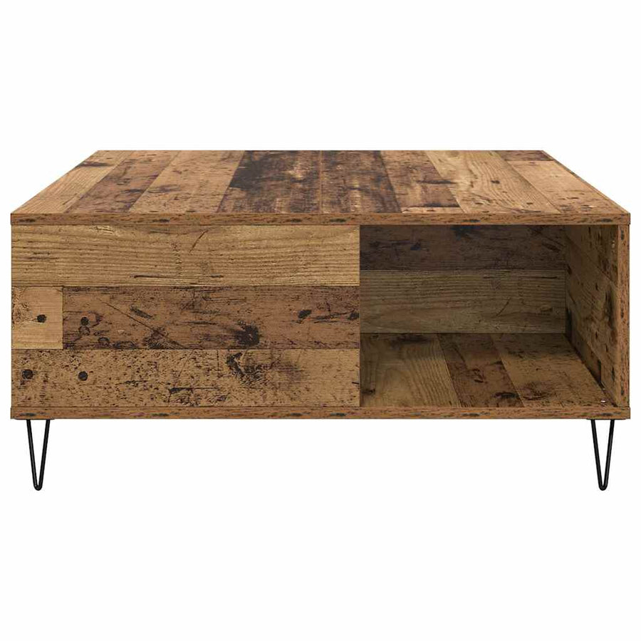 Salontafel Oud Hout 80 x 80 x 36,5 cm Bewerkt hout