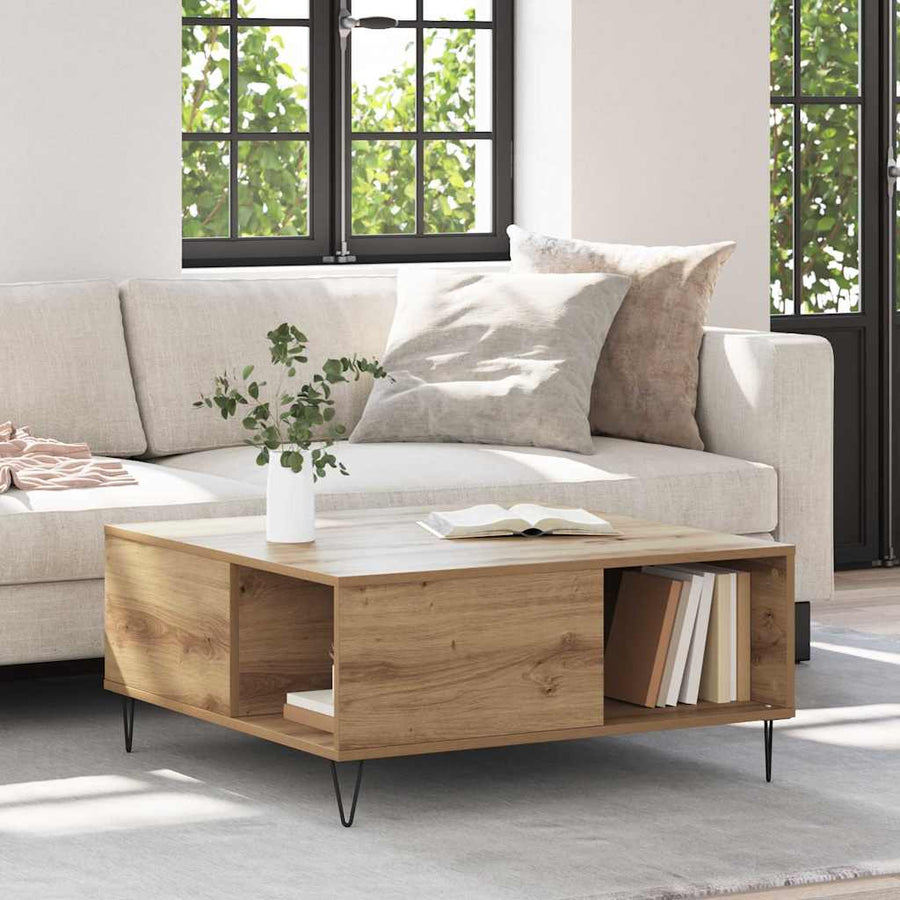 Salontafel Artisan Eiken 80 x 80 x 36,5 cm Bewerkt hout