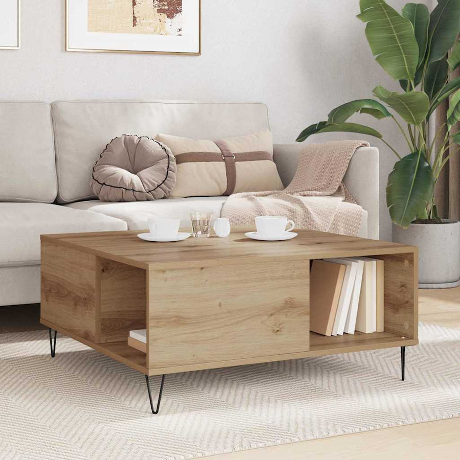 Salontafel Artisan Eiken 80 x 80 x 36,5 cm Bewerkt hout