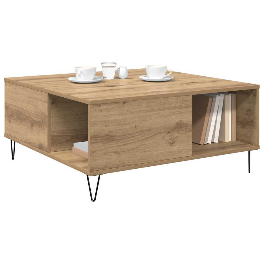 Salontafel Artisan Eiken 80 x 80 x 36,5 cm Bewerkt hout