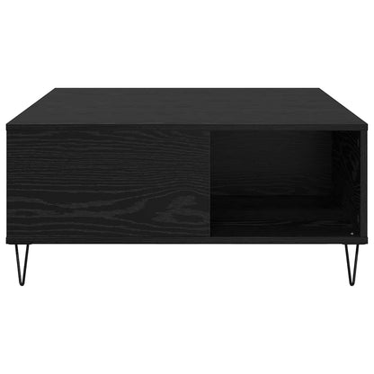 Salontafel Zwart Eiken 80 x 80 x 36,5 cm Bewerkt hout