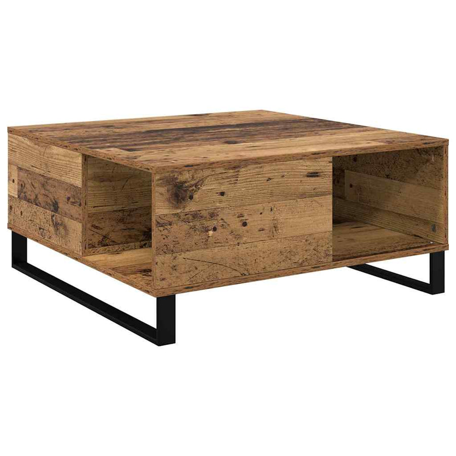 Salontafel Oud hout 80 x 80 x 36.5 cm Bewerkt hout