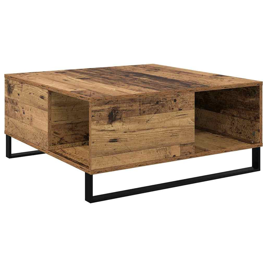 Salontafel Oud hout 80 x 80 x 36.5 cm Bewerkt hout