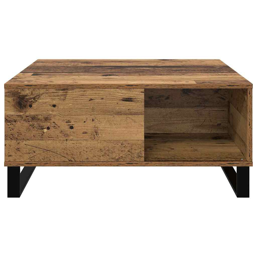 Salontafel Oud hout 80 x 80 x 36.5 cm Bewerkt hout