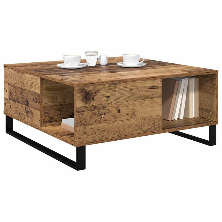 Salontafel Oud hout 80 x 80 x 36.5 cm Bewerkt hout