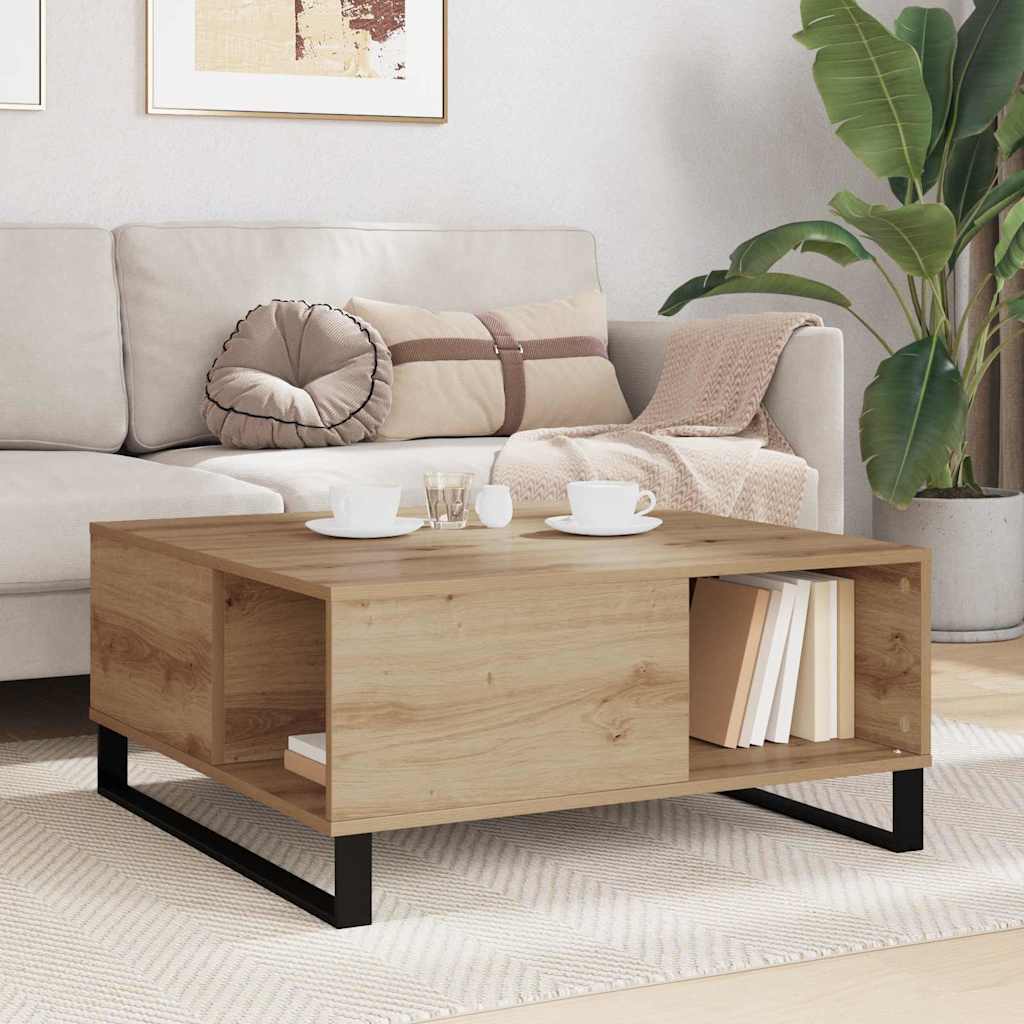Salontafel artisanaal eikenkleurig 80 x 80 x 36.5 cm