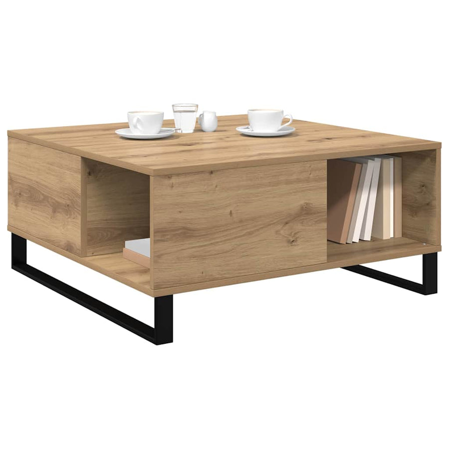 Salontafel artisanaal eikenkleurig 80 x 80 x 36.5 cm