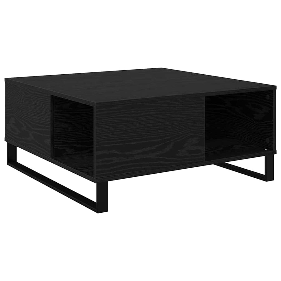 Salontafel Zwart eiken 80 x 80 x 36.5 cm Bewerkt hout
