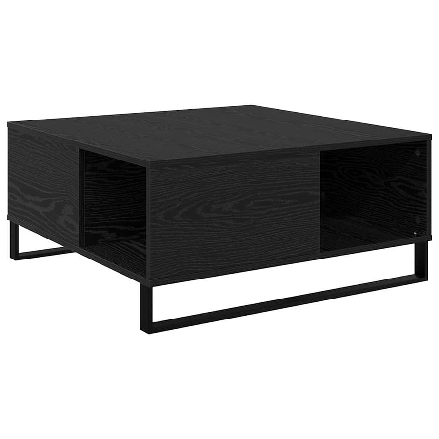 Salontafel Zwart eiken 80 x 80 x 36.5 cm Bewerkt hout