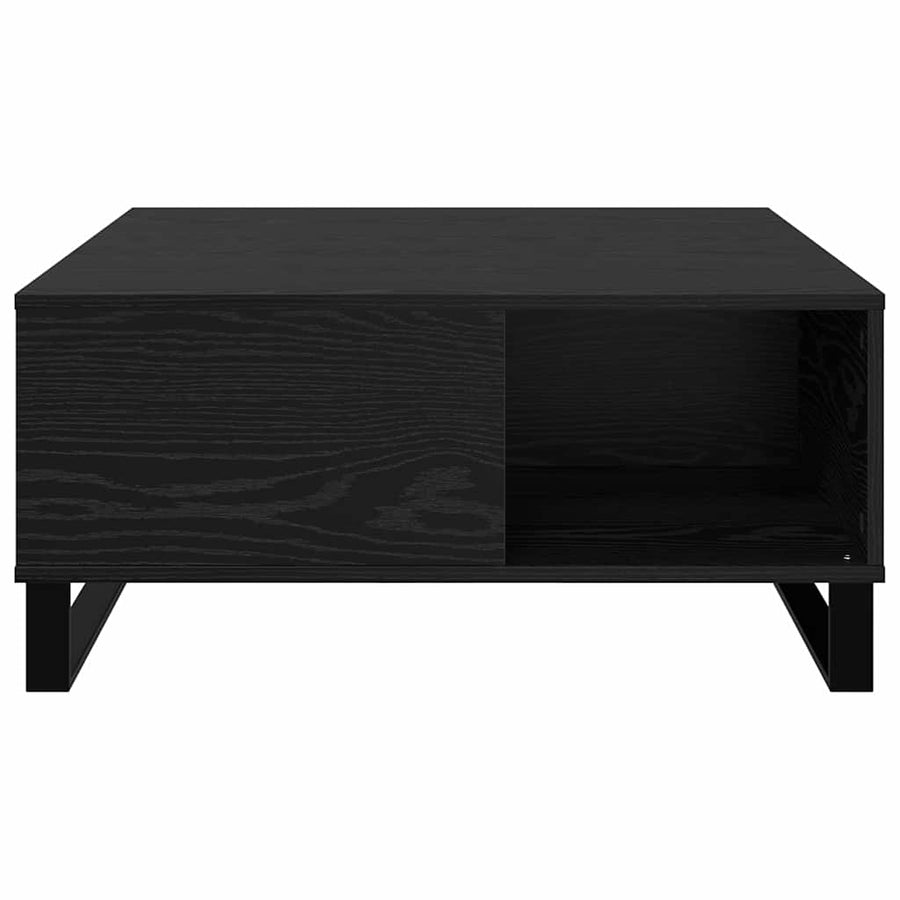 Salontafel Zwart eiken 80 x 80 x 36.5 cm Bewerkt hout