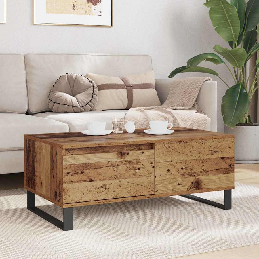 Salontafel met lade Oud hout Bewerkt hout