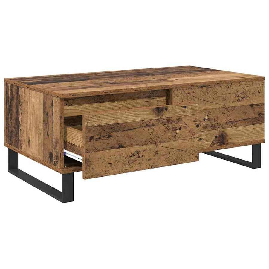 Salontafel met lade Oud hout Bewerkt hout