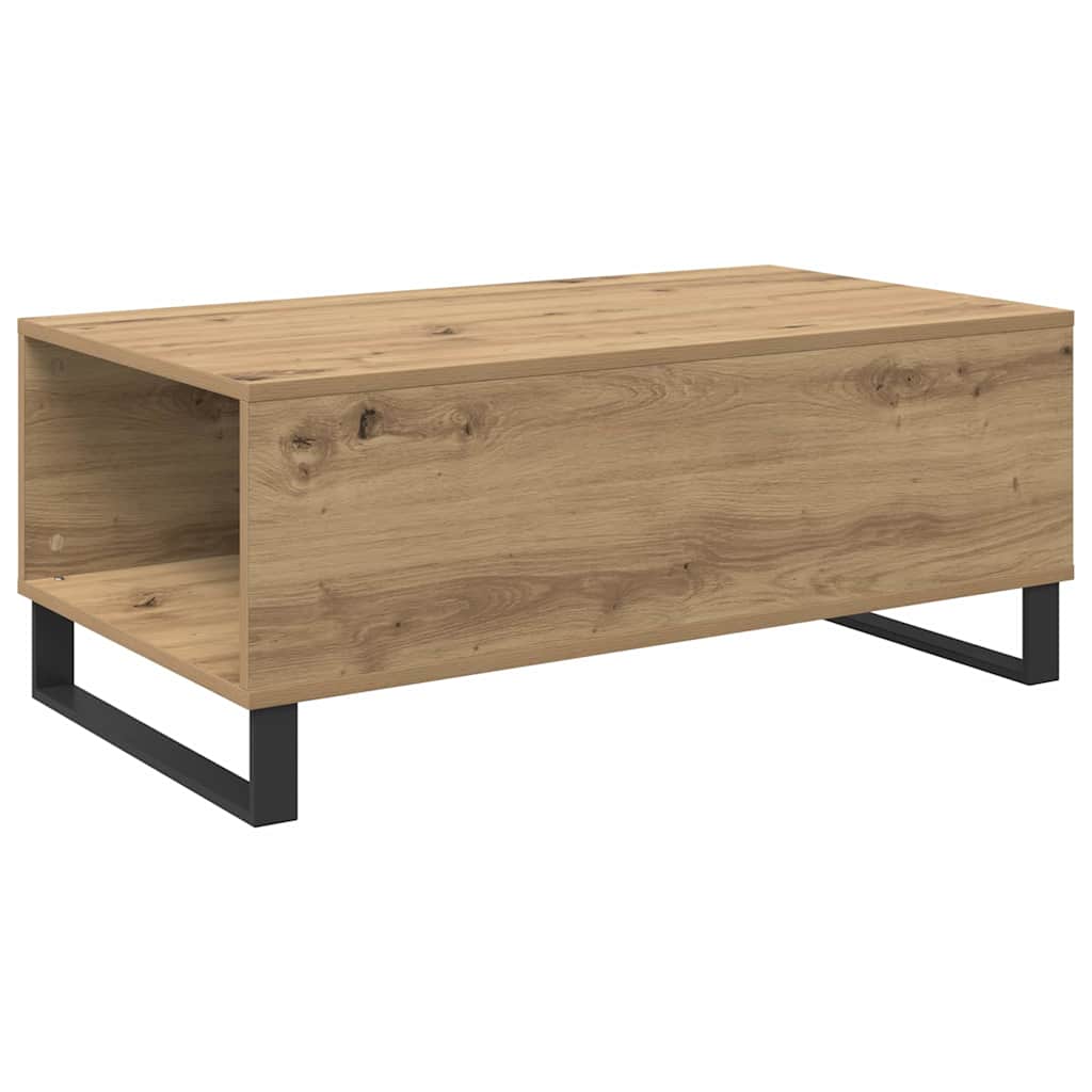 Salontafel met lade artisanaal eikenkleurig Bewerkt hout