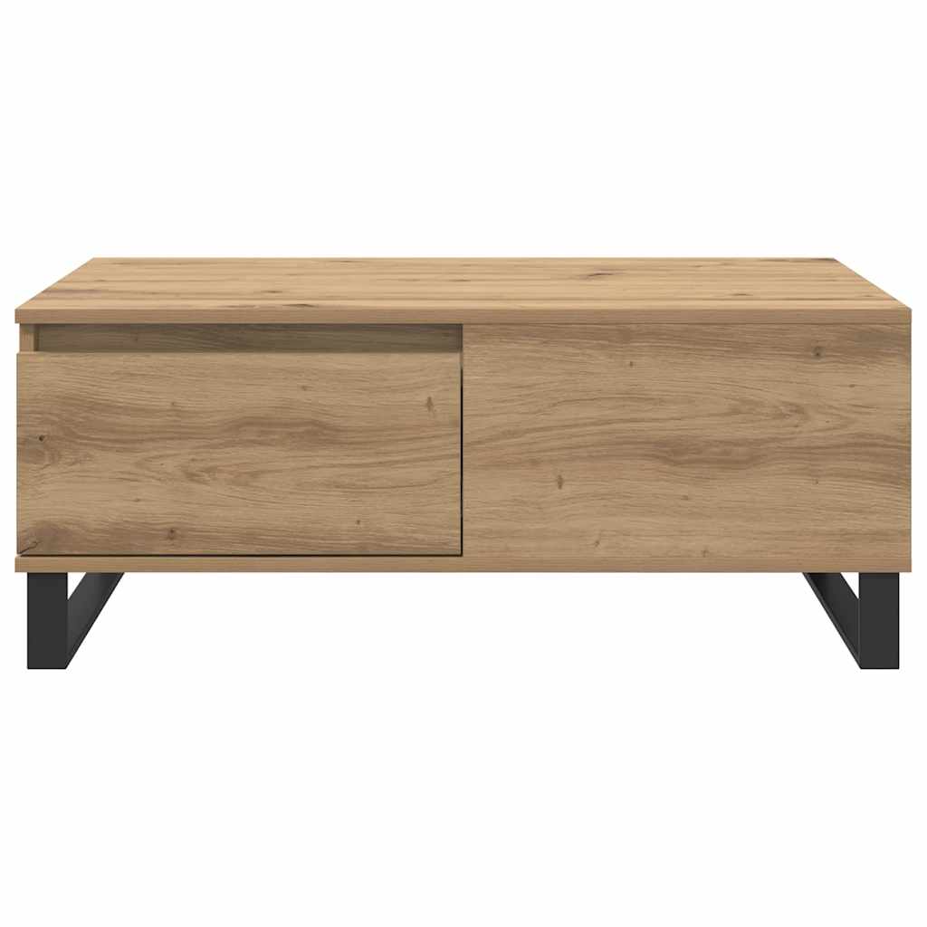 Salontafel met lade artisanaal eikenkleurig Bewerkt hout