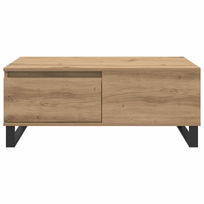 Salontafel met lade artisanaal eikenkleurig Bewerkt hout