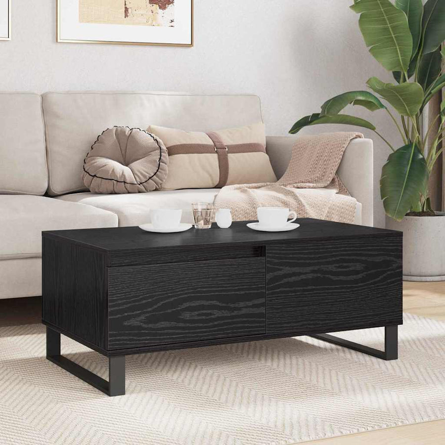 Salontafel met lade Zwart eiken Bewerkt hout