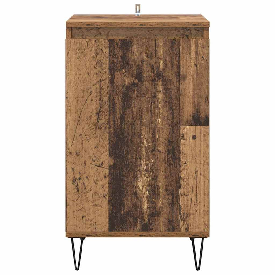 Dressoir Wandgemonteerd Oudhout 40 x 35 x 70 cm Bewerkt hout