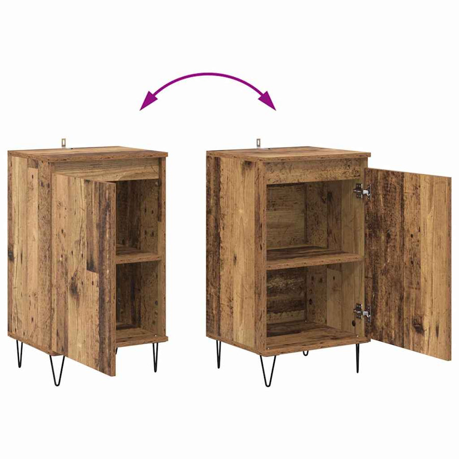 Dressoir Wandgemonteerd Oudhout 40 x 35 x 70 cm Bewerkt hout