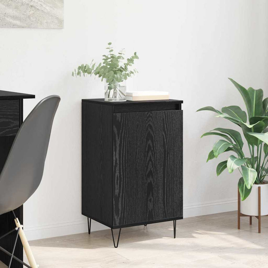 Dressoir Zwart Eiken 40 x 35 x 70 cm Bewerkt hout