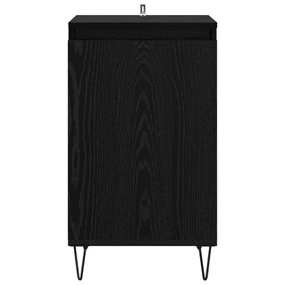 Dressoir Zwart Eiken 40 x 35 x 70 cm Bewerkt hout