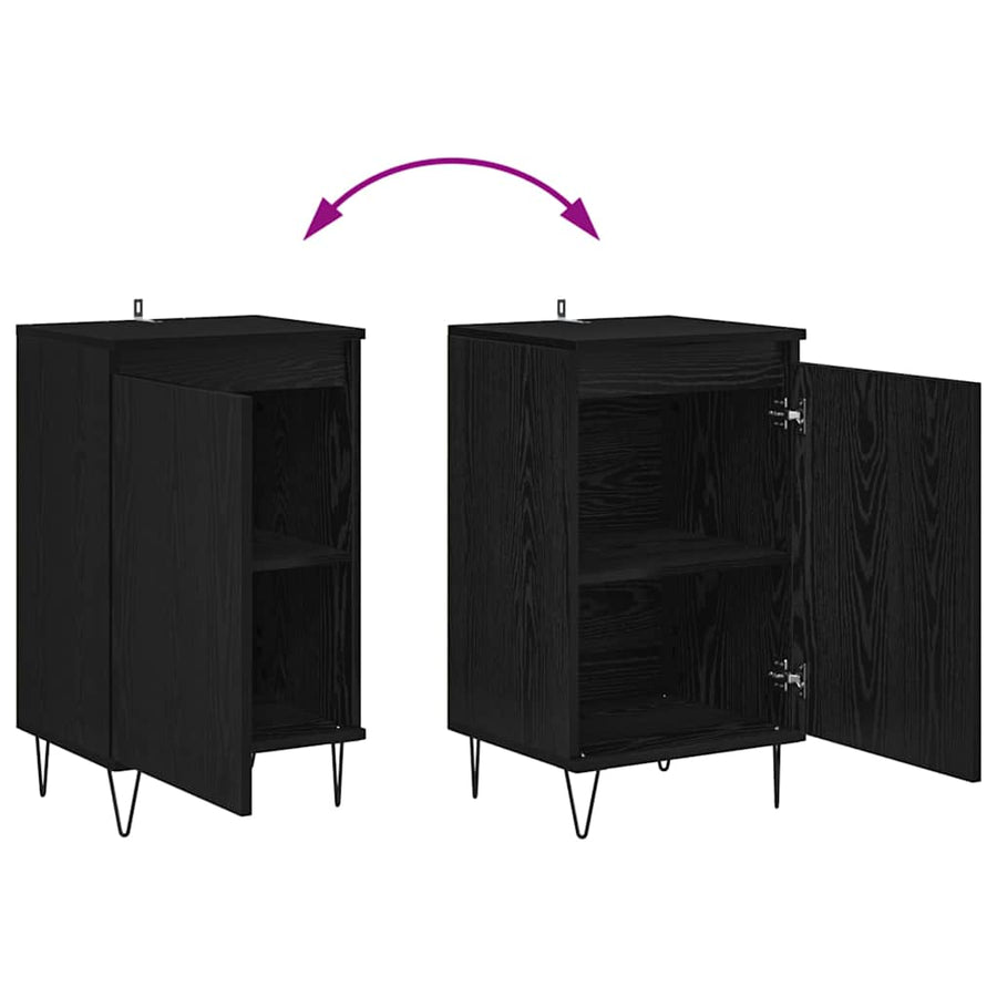 Dressoir Zwart Eiken 40 x 35 x 70 cm Bewerkt hout