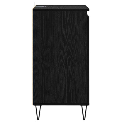 Dressoir Zwart Eiken 40 x 35 x 70 cm Bewerkt hout