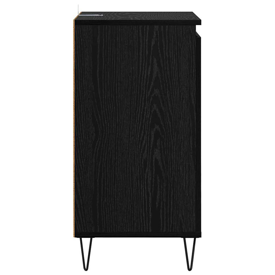 Dressoir Zwart Eiken 40 x 35 x 70 cm Bewerkt hout