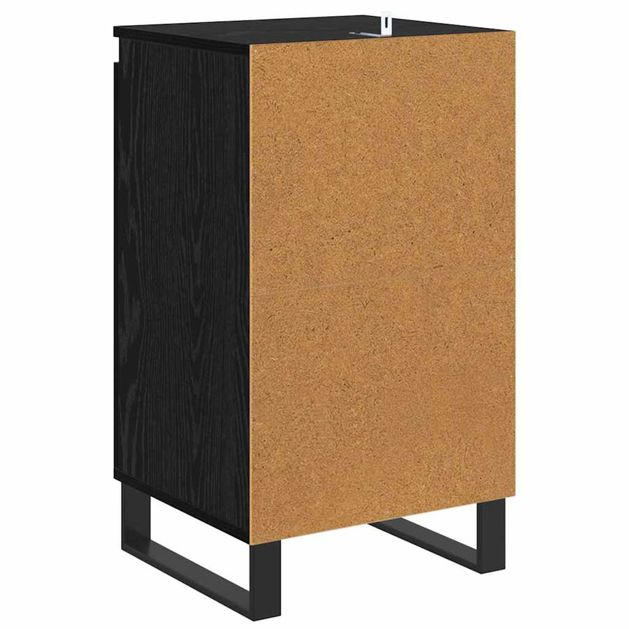 Dressoir Zwart Eiken 40 x 35 x 70 cm Bewerkt hout