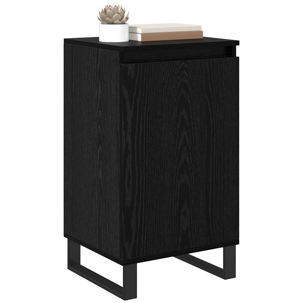 Dressoir Zwart Eiken 40 x 35 x 70 cm Bewerkt hout