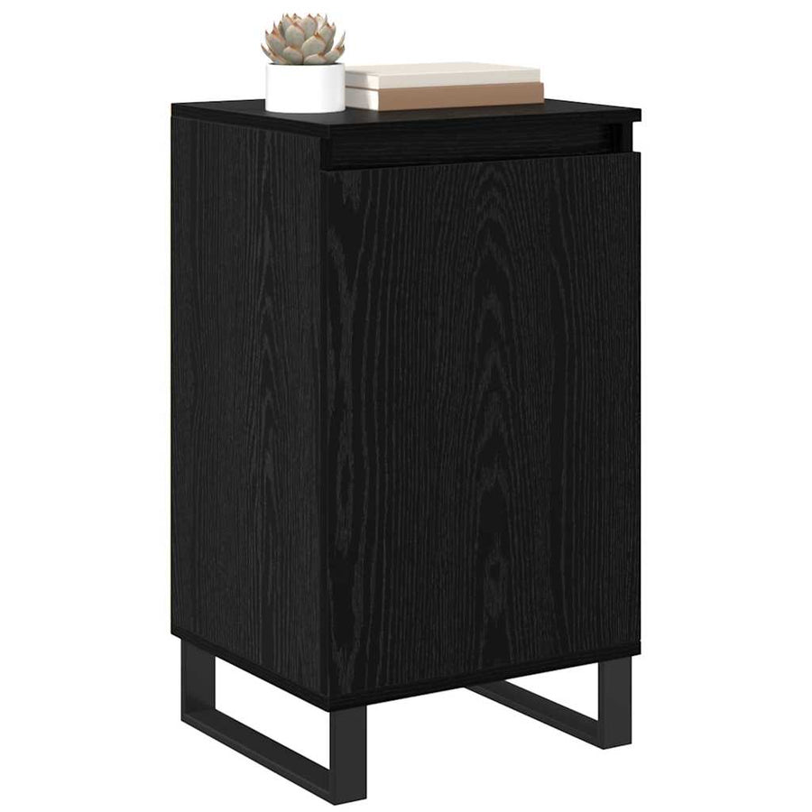 Dressoir Zwart Eiken 40 x 35 x 70 cm Bewerkt hout