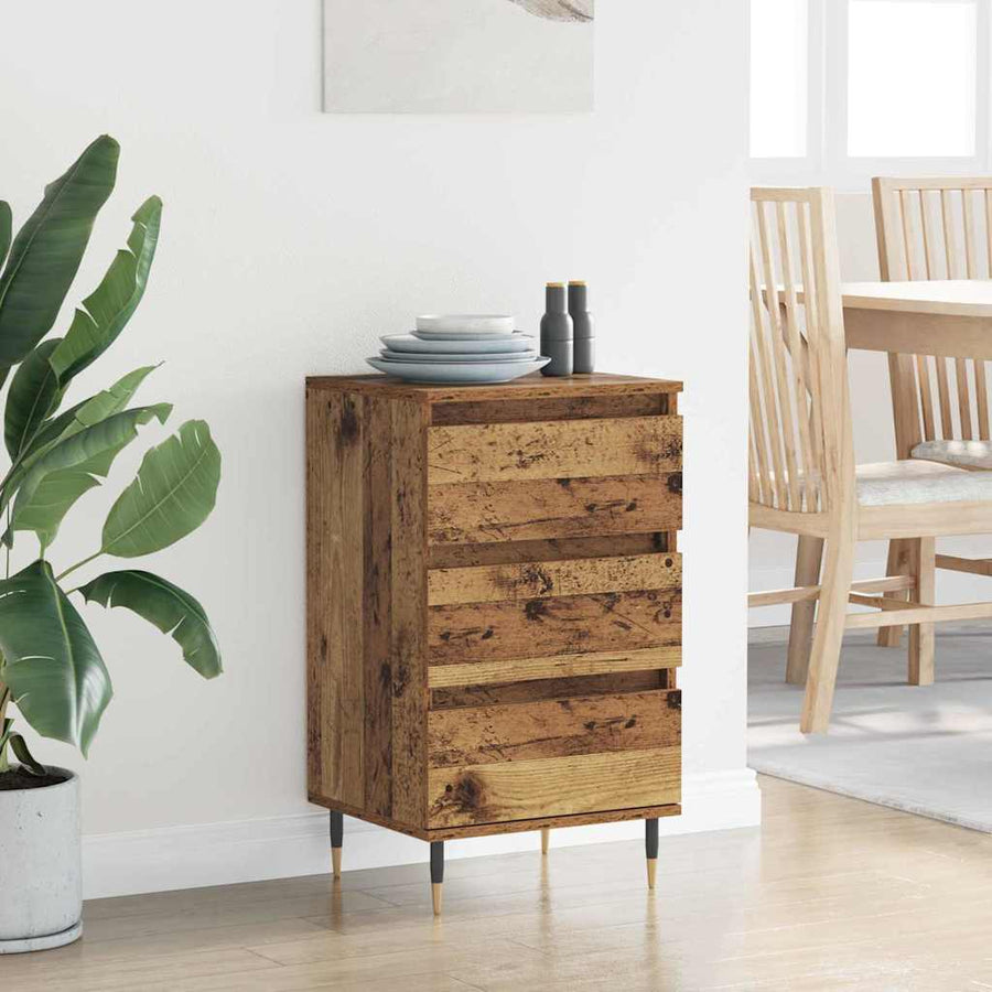 Dressoir met lade Oud hout 35 x 40 x 70 cm Bewerkt hout