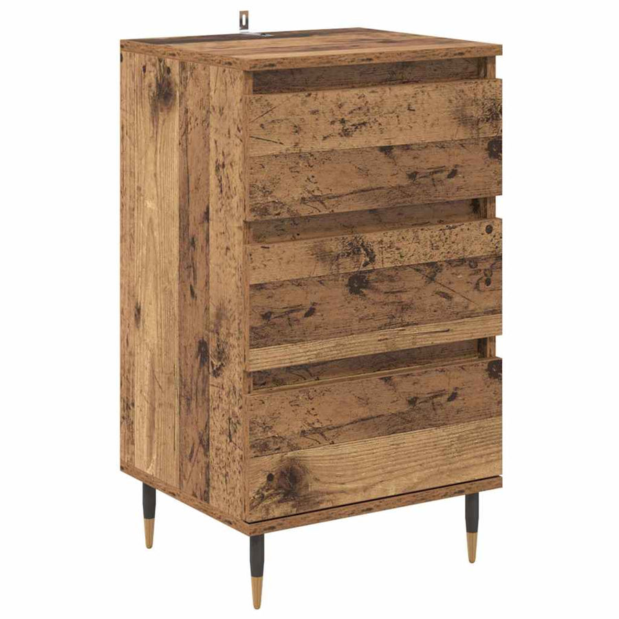 Dressoir met lade Oud hout 35 x 40 x 70 cm Bewerkt hout