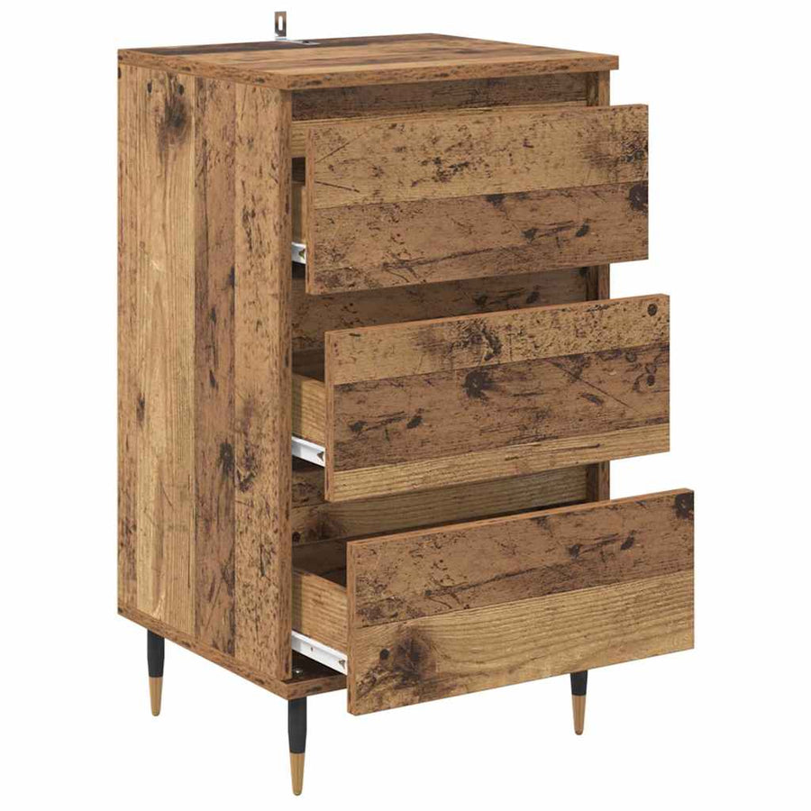 Dressoir met lade Oud hout 35 x 40 x 70 cm Bewerkt hout