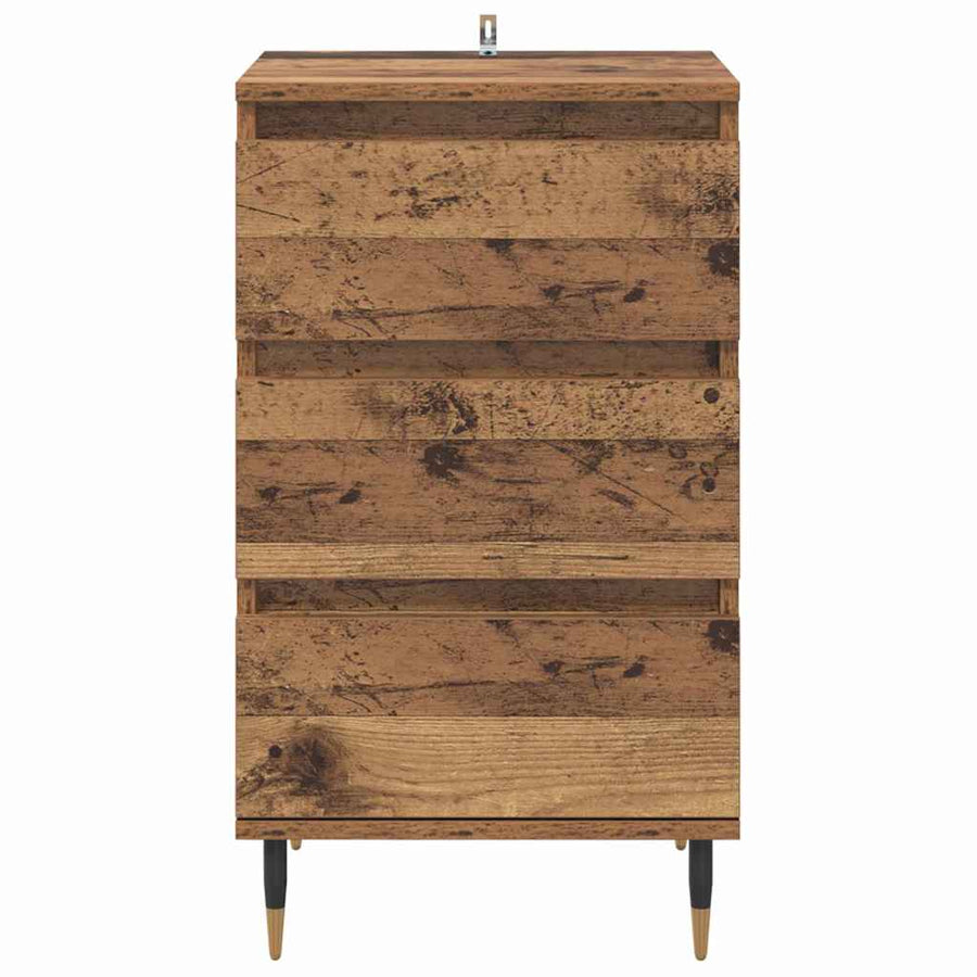 Dressoir met lade Oud hout 35 x 40 x 70 cm Bewerkt hout